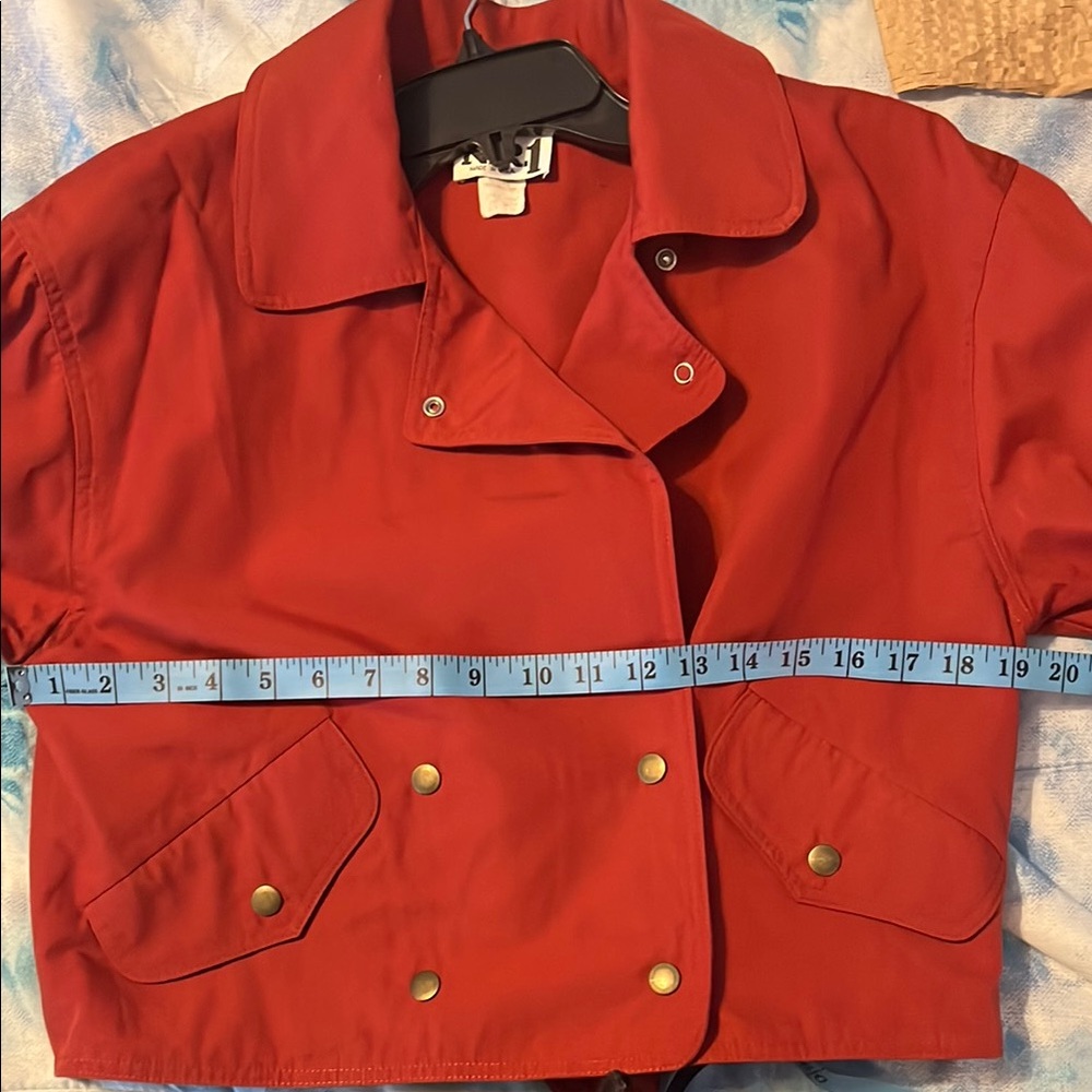 N. R. 1 Vibrant Red Bomber Jacket, Size 10 - Picture 8 of 9